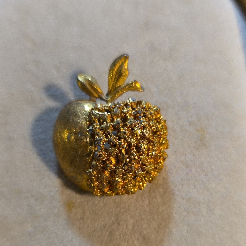 Vintage Gold-tone Apple Brooch